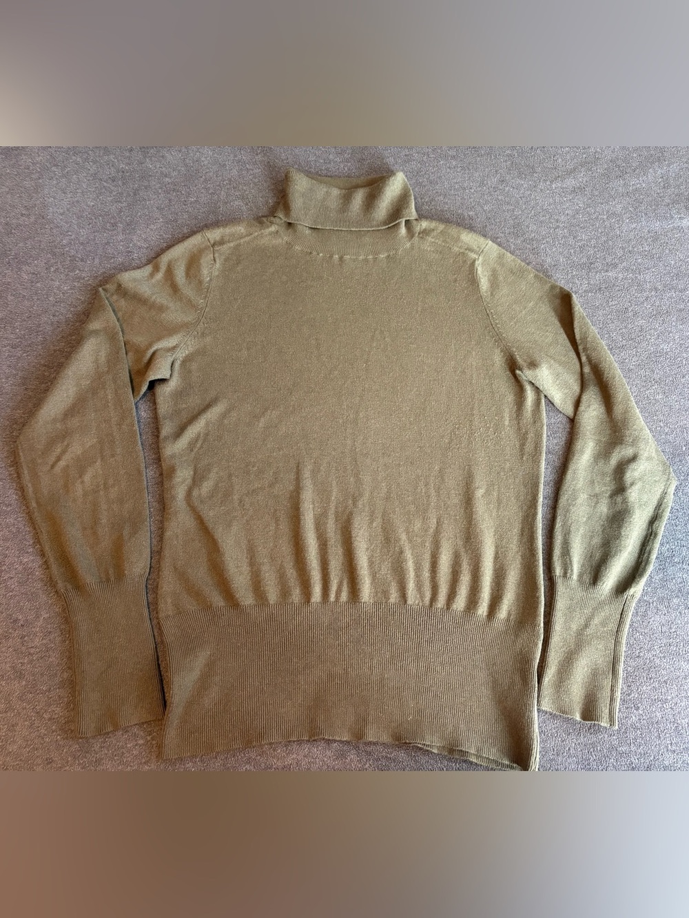 Banana Republic Classic Silk Cotton Cashmere Turtleneck Sweater Green Size S